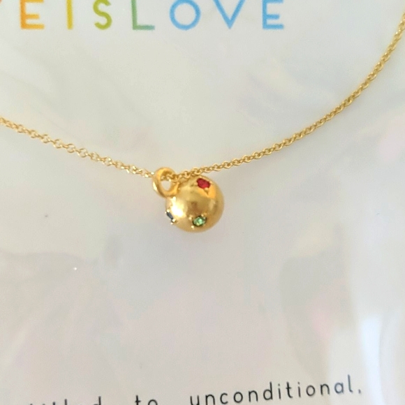 DOGEARED Love Is Love Gold Plated Crystal Necklace - Picture 3 of 3